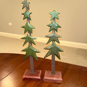 Set of Handmaid Wooden Trees